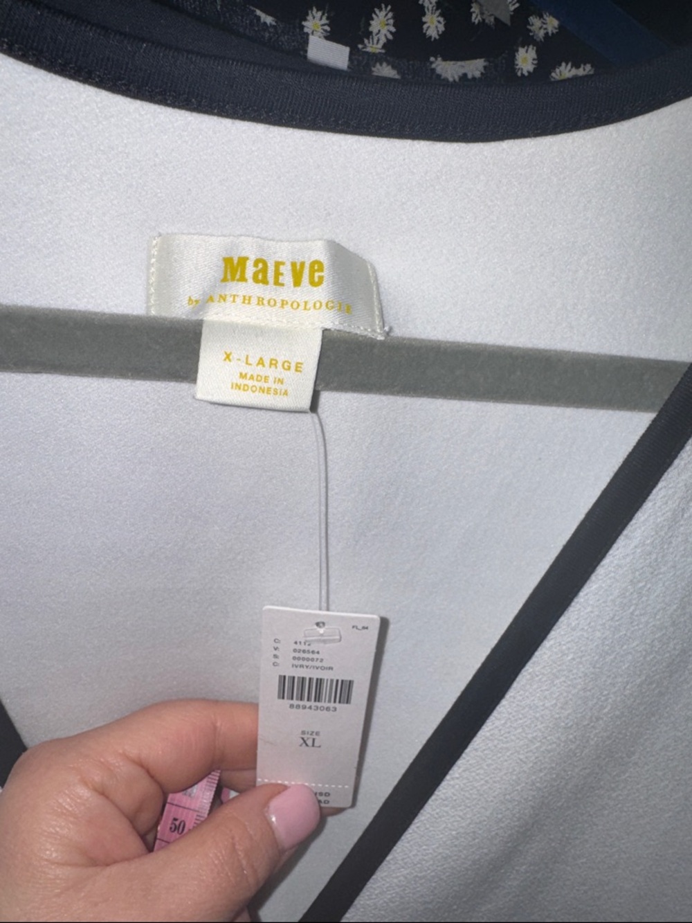 NWT Maeve Colorblock Vest Sleeveless V-Neck Ivory Shell with Black Trim Sz XL - Picture 14 of 14